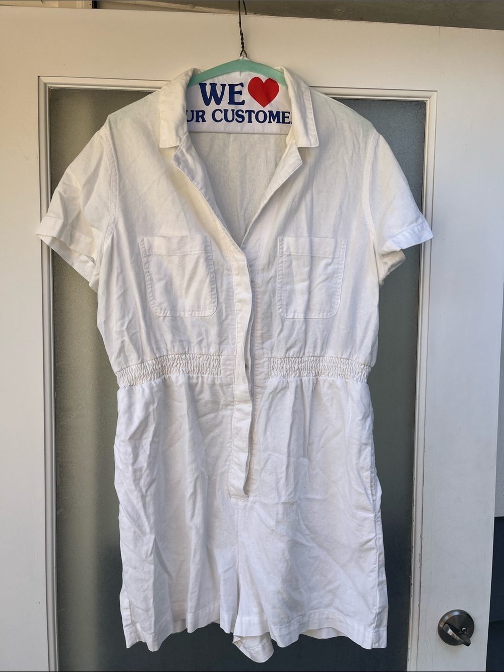 White linen romper